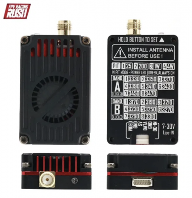 Відеопередавач RushFPV 3.3G 4W VTX — 4000 мВт, 16 каналів, IRC Tramp