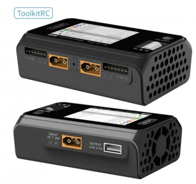 Зарядний пристрій ToolkitRC M6D 500W — 2 канали, LiPo 1-6S, IPS-дисплей