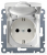 Розетка з з/к з кришкою Lumina-2, (мех-м), біла, 16А/230В, Hager, WL1150