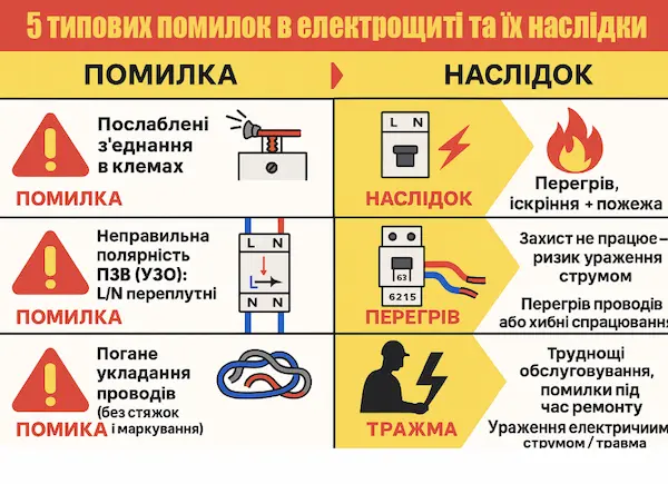 Поширені помилки при збірці електрощитка та їх наслідки
