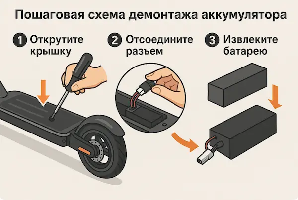 Покрокове зняття акумулятора KuKirin