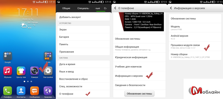 sreen радиомодуль для lenovo p780