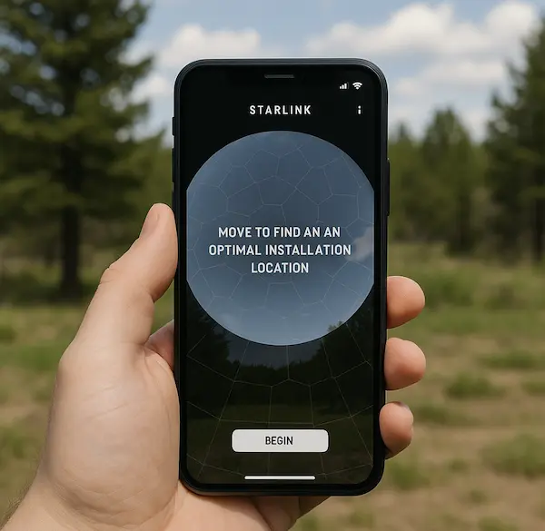 Вибір оптимального місця для встановлення з додатком Starlink